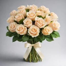 Букет роз кремового цвета